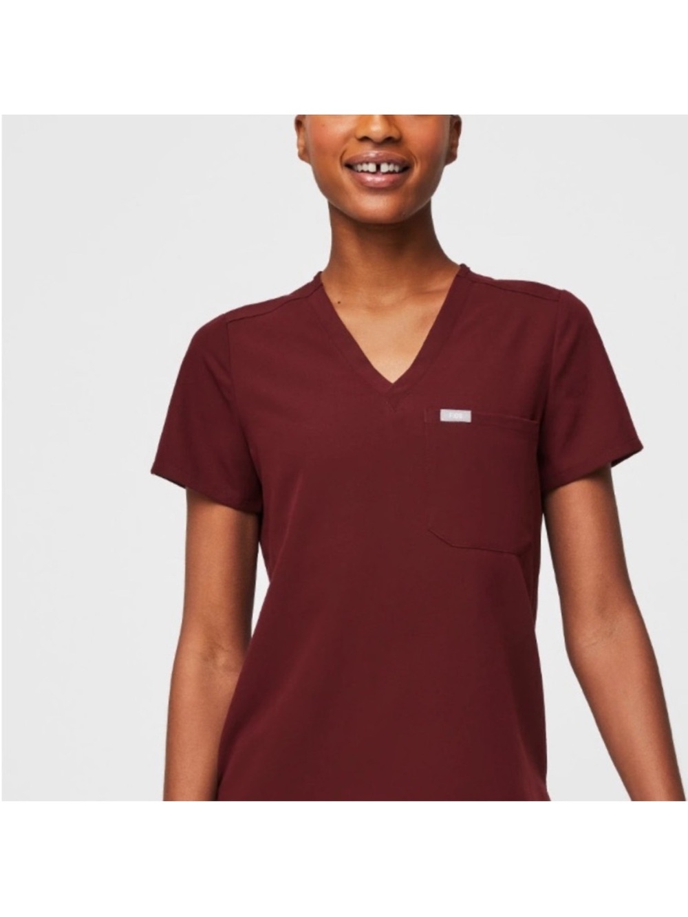 Figs Catarina Burgundy Scrub Top, Women’s S